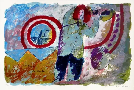 Lithografie Tobiasse - L'HOMME A LA CRUCHE