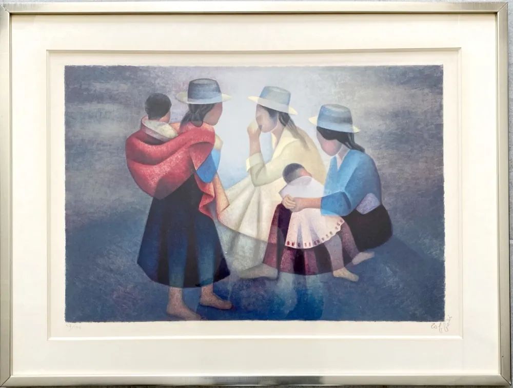 Lithografie Toffoli - Bavardages