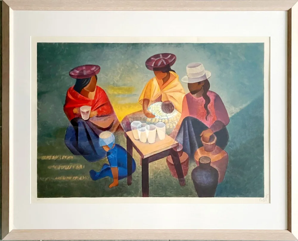 Lithografie Toffoli - Le marché péruvien