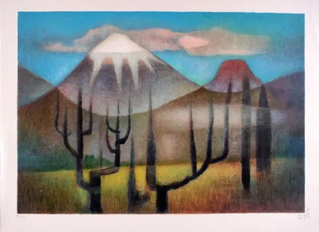 Lithografie Toffoli - Montagnes mexicaines