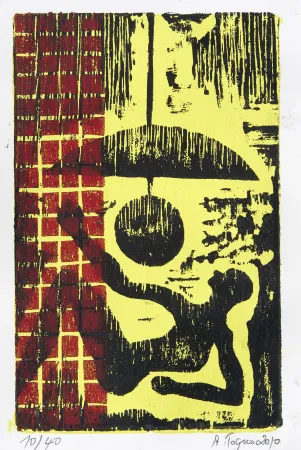 Houtsnede Toguo - The Long Night