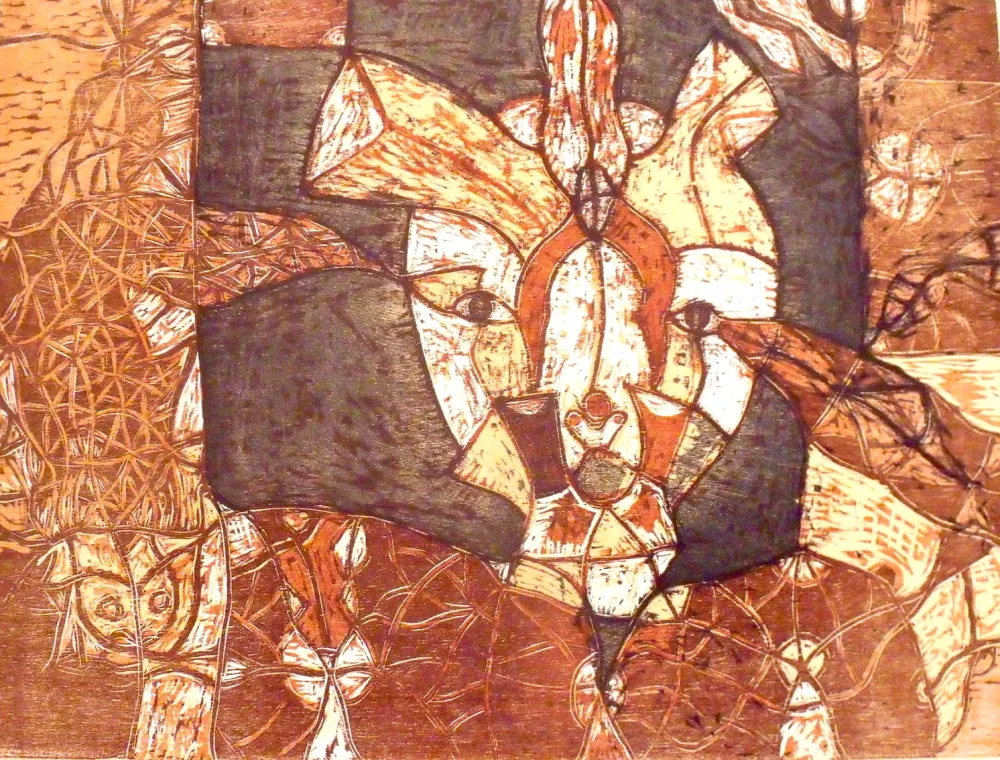 Houtsnede Toledo - Autoretrato