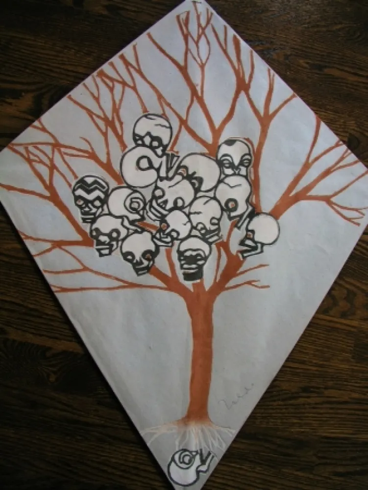 Zeefdruk Toledo - Calavera tree kite 