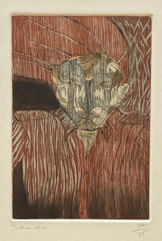 Houtsnede Toledo - Self-Portrait with Red Shirt