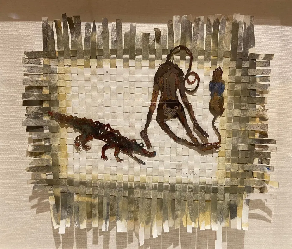 Geen Techniek Toledo - Tejido con Cocodrillo y Changos (Weaving with Crocodile and Monkeys)