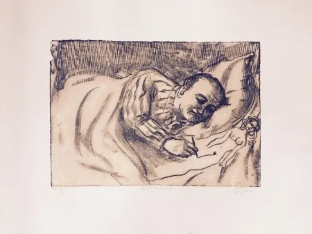 Lithografie Topor - Autoportrait