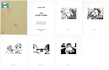 Lithografie Topor - Cinq lettres d'amour