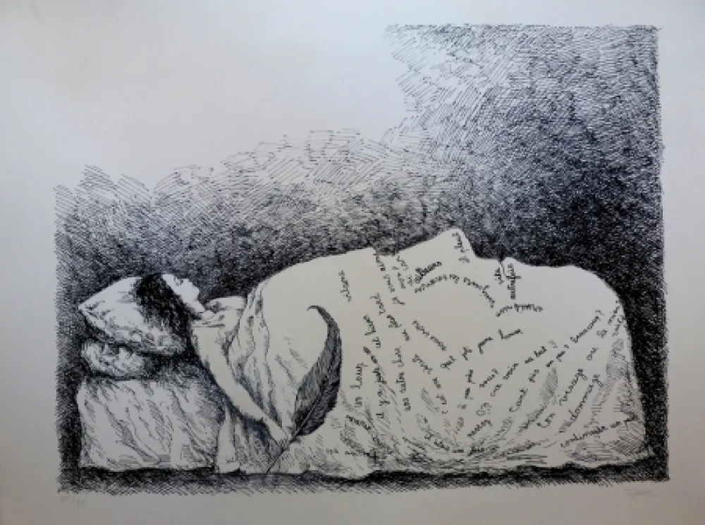 Lithografie Topor - Endormie