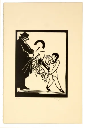 Linosnede Topor - Exhibitionniste cubiste