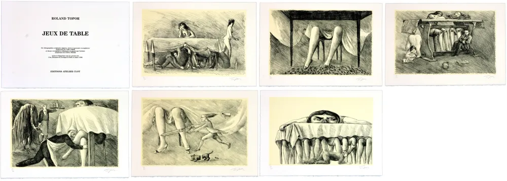 Lithografie Topor - Jeux de table