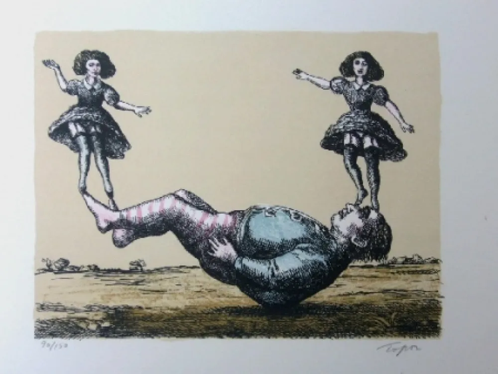 Lithografie Topor - La bascule