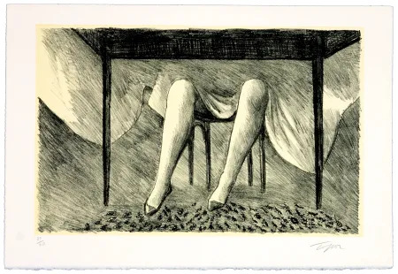 Lithografie Topor - La couturière