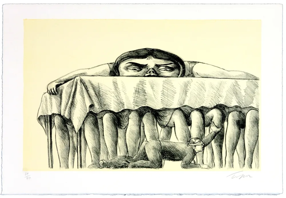 Lithografie Topor - La dégustation