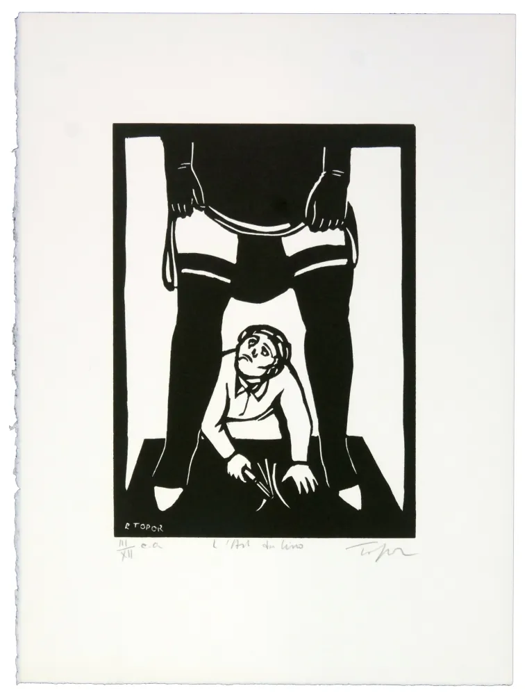 Lithografie Topor - La dure école