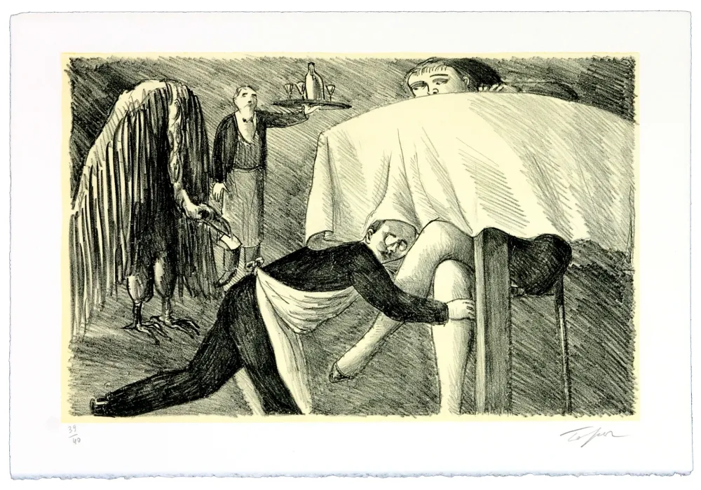 Lithografie Topor - La tournée du patron