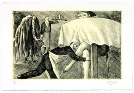 Lithografie Topor - La tournée du patron