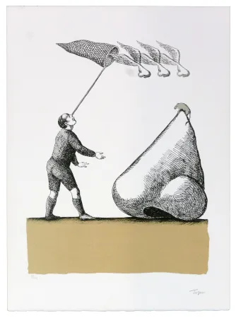 Lithografie Topor - Les ailes du nez