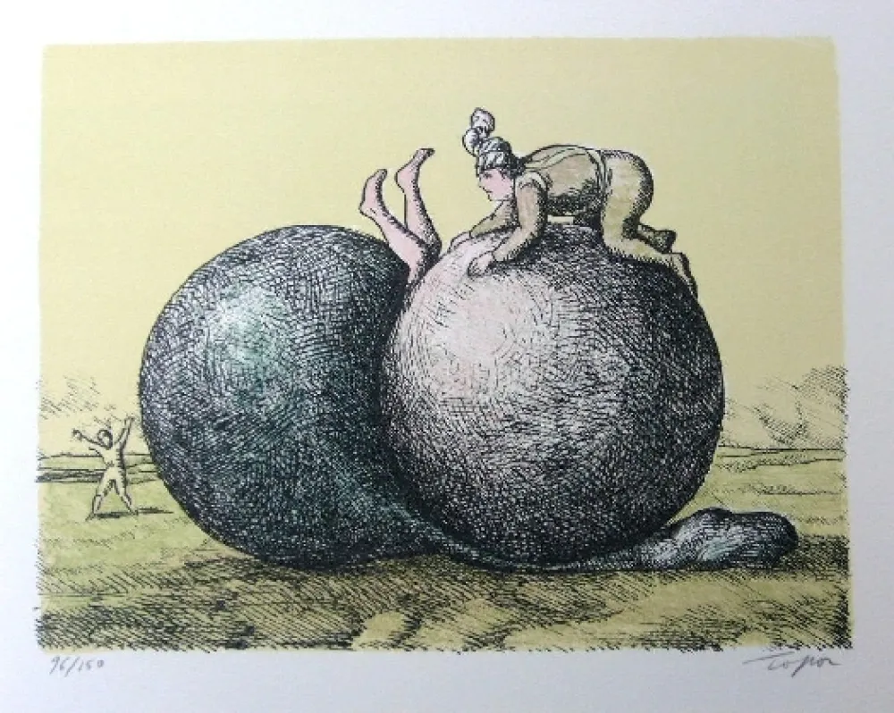 Lithografie Topor - Les boules