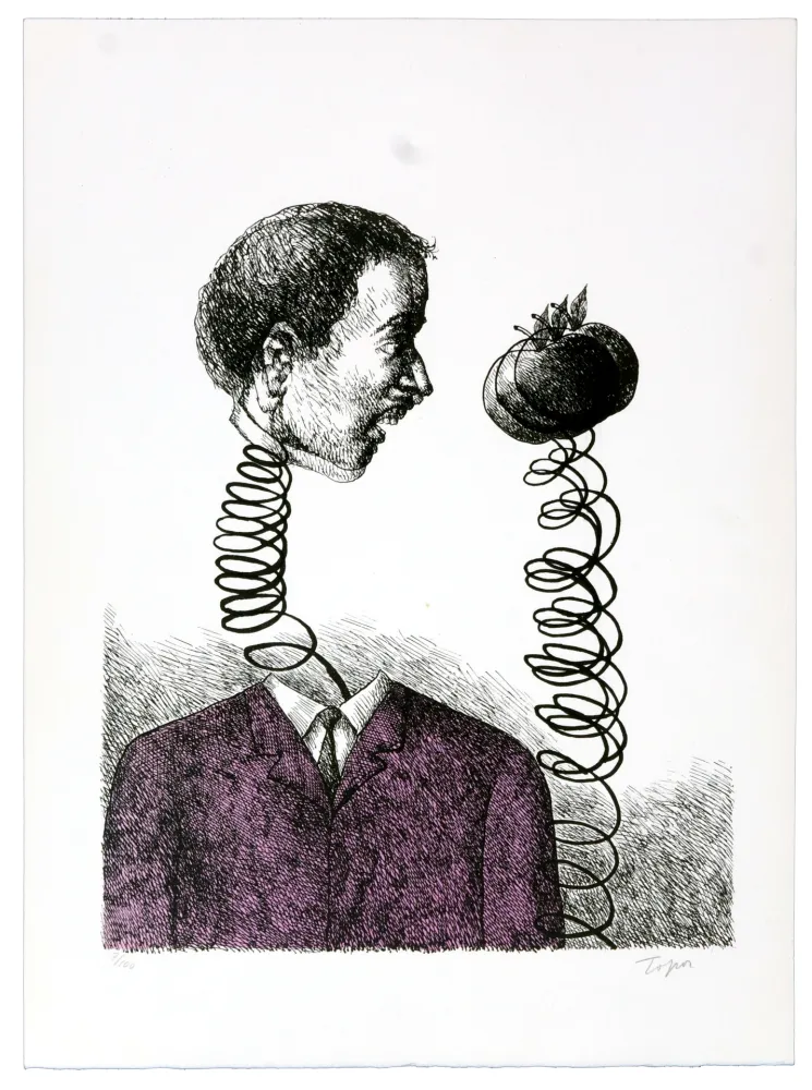 Lithografie Topor - Plus près de toi ma pomme