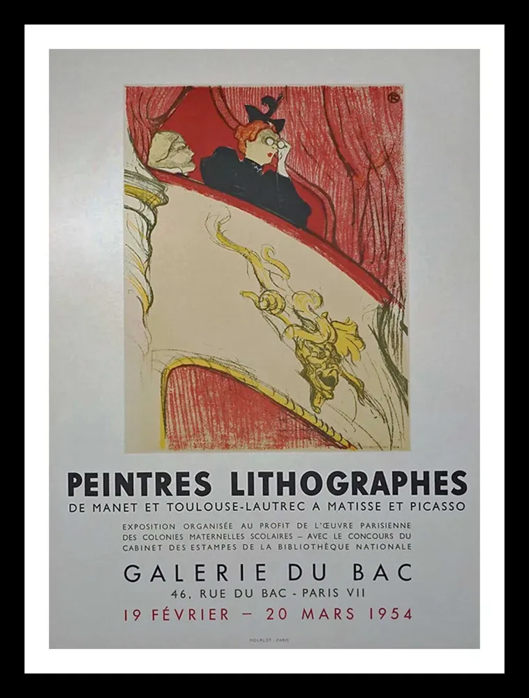Lithografie Toulouse-Lautrec - Galerie du Bac, Peintres lithographes de Manet et Toulouse Lautrec à Matisse & Picasso
