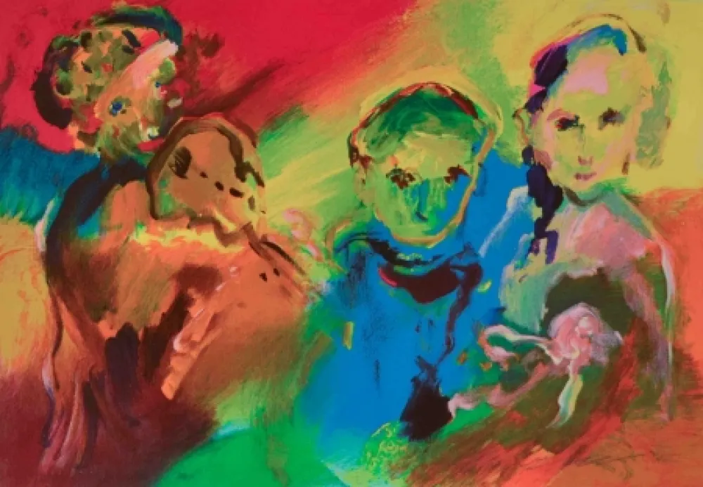 Zeefdruk Treccani - La famiglia di suonatori