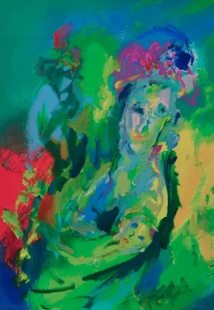 Zeefdruk Treccani - Materinità fiorita