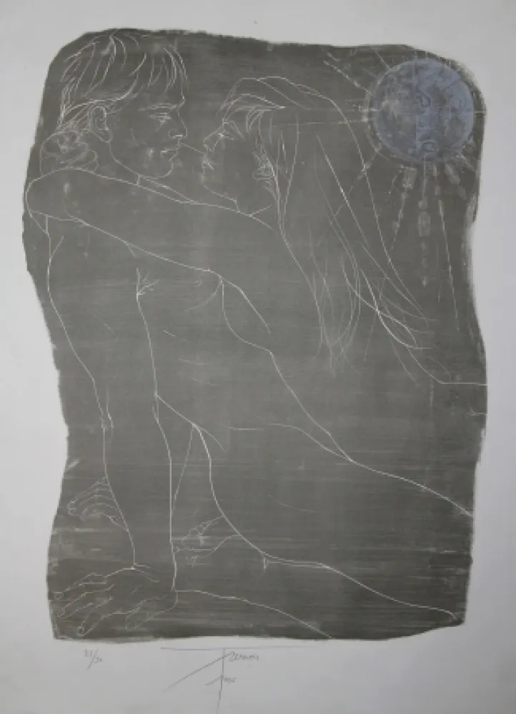 Lithografie Trémois - COUPLE ENLACE / INTERTWINED COUPLE - Lithographie Original / Original Lithograph