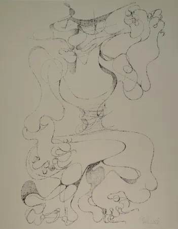 Lithografie Tschumi - Spielkatze