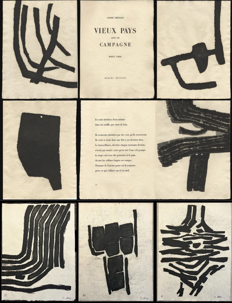 Geïllustreerd Boek Ubac - André Frénaud. VIEUX PAYS. Avec suite signée et gravures refusées (1967)