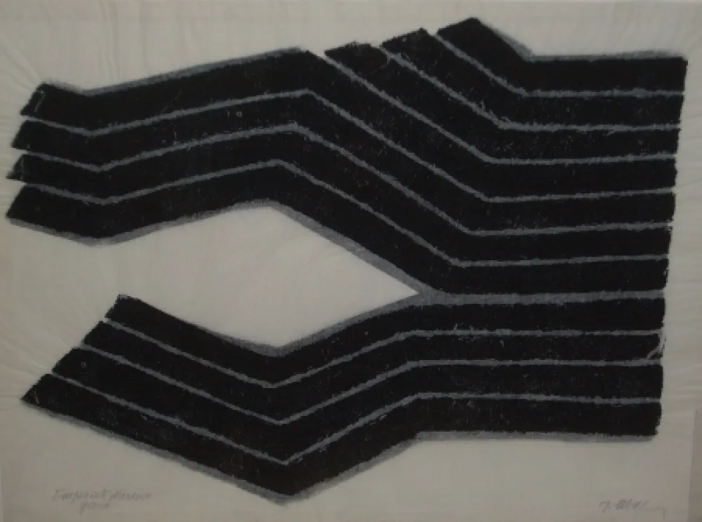 Lithografie Ubac - Deux labours empreinte ardoise