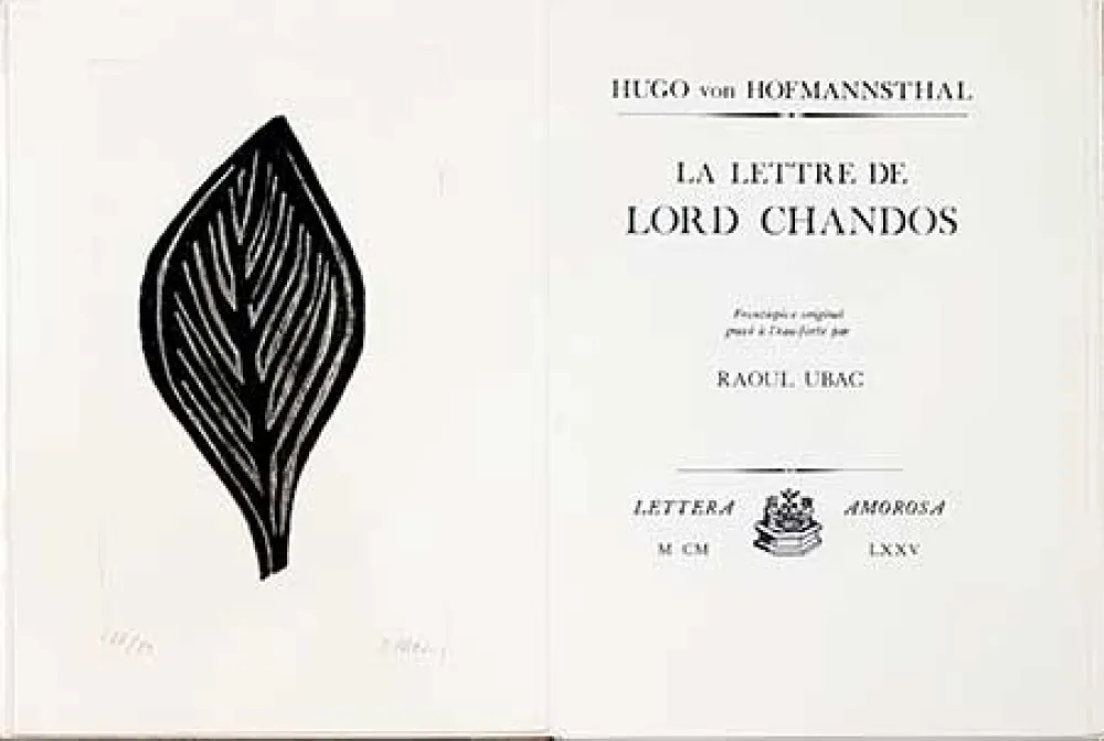 Geïllustreerd Boek Ubac - La lettre de Lord Chandos
