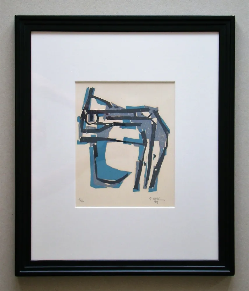 Houtsnede Ubac - L'auberge dans le sanctuaire