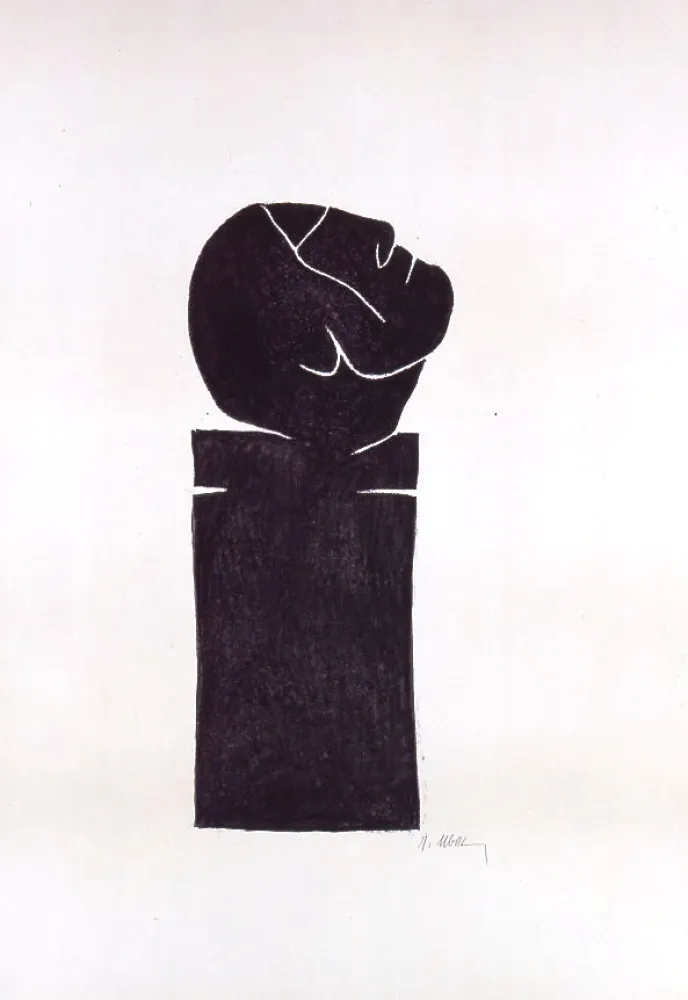 Lithografie Ubac - Stèle tête levée