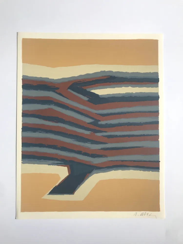 Lithografie Ubac - Voies ferrées (la Terre V)