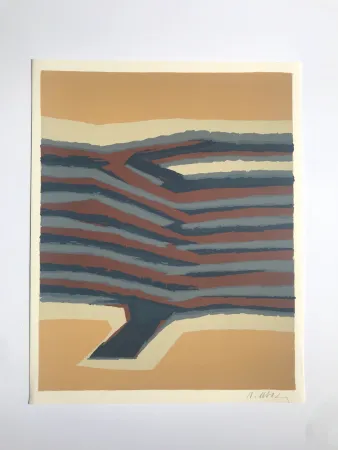 Lithografie Ubac - Voies ferrées (la Terre V)