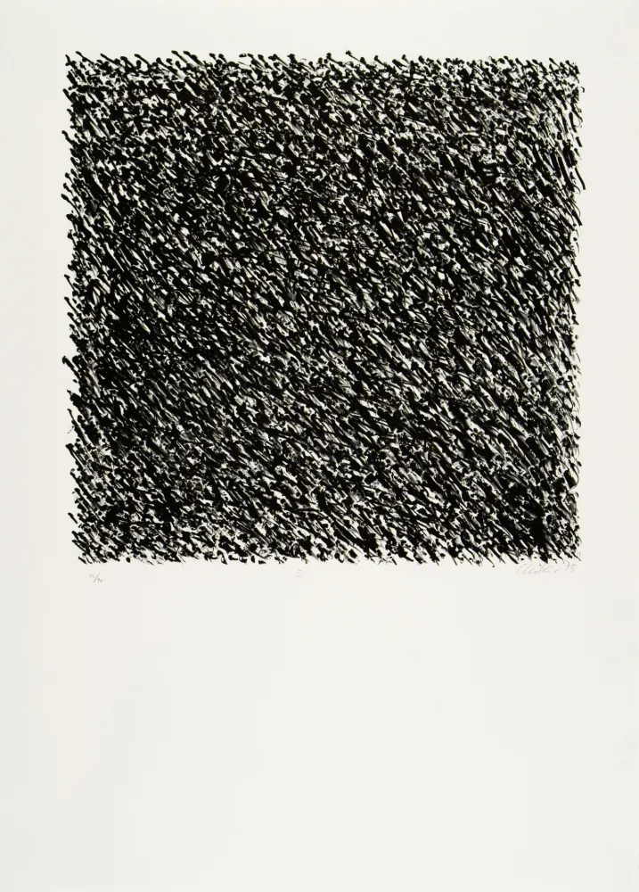 Lithografie Uecker - Manuelle Struktuur. No I 
