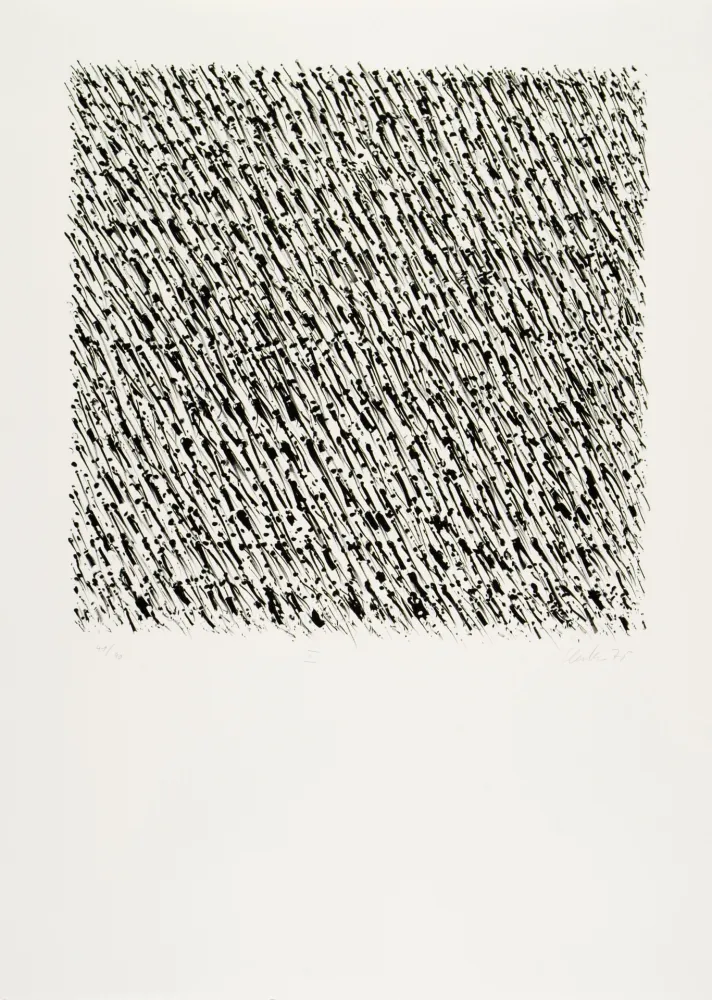 Lithografie Uecker - Manuelle Struktuur. No II