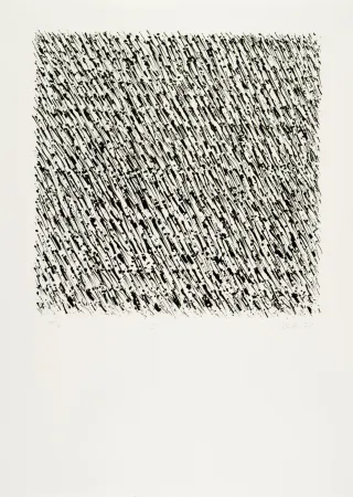 Lithografie Uecker - Manuelle Struktuur. No II