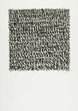 Lithografie Uecker - Manuelle Struktuur. No IX