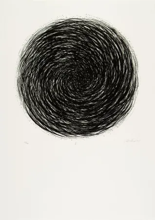 Lithografie Uecker - Manuelle Struktuur. No V