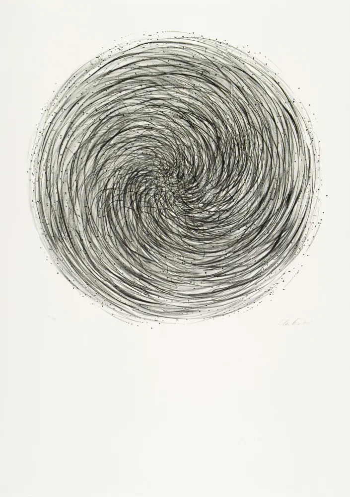 Lithografie Uecker - Manuelle Struktuur. No VI