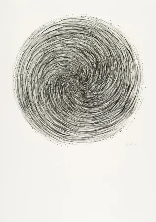 Lithografie Uecker - Manuelle Struktuur. No VI