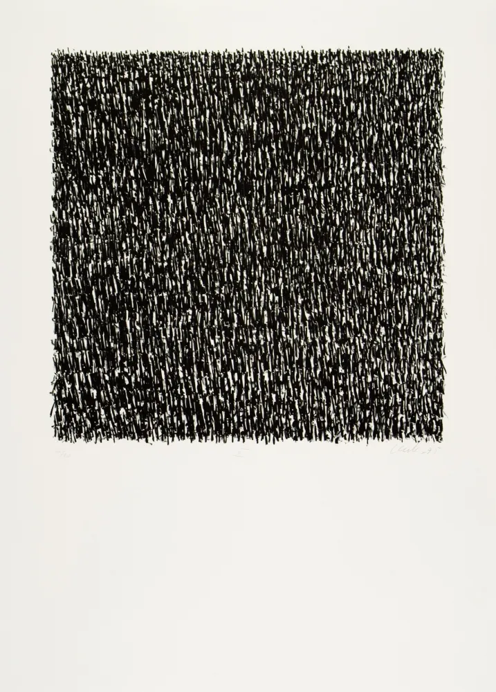 Lithografie Uecker - Manuelle Struktuur. No VII