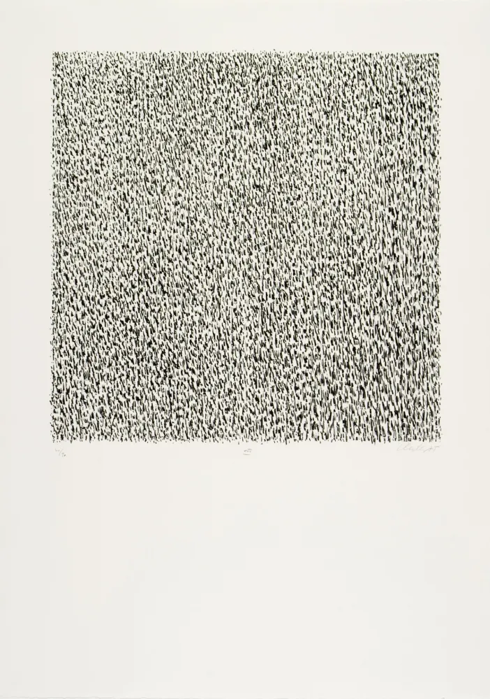 Lithografie Uecker - Manuelle Struktuur. No VIII
