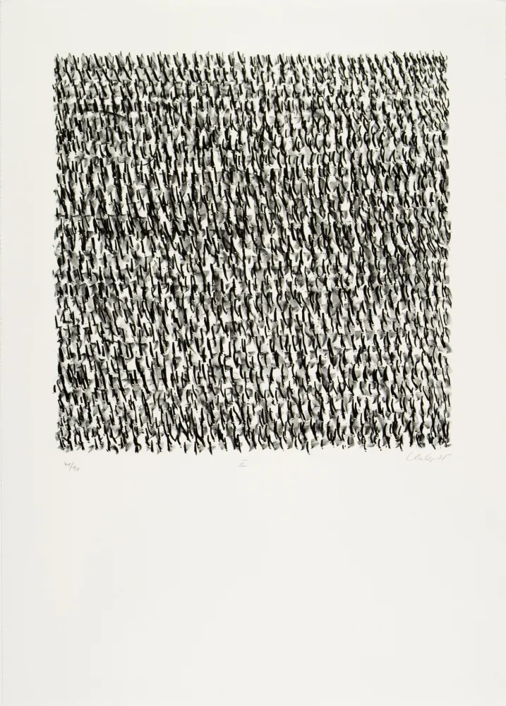 Lithografie Uecker - Manuelle Struktuur. No X