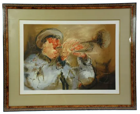 Lithografie Urdin  - Le Trompettiste - The Trumpeter