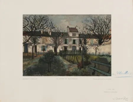 Houtsnede Utrillo - Le Jardin de Montmagny