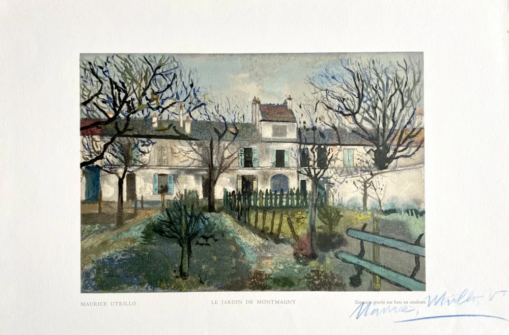 Houtsnede Utrillo - Le Jardin de Montmagny
