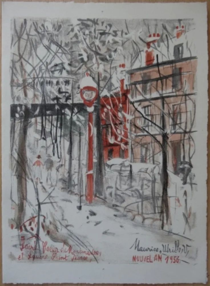 Lithografie Utrillo - Montmartre sous le neige
