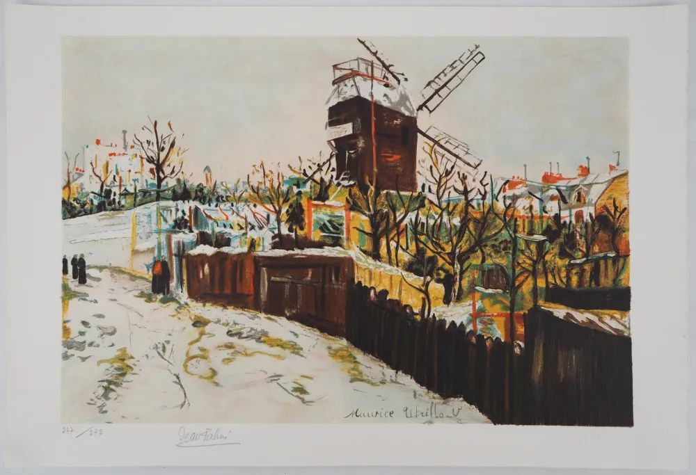 Lithografie Utrillo - Moulin de la Galette à Montmartre